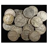 (20) 90% SILVER WALKING LIBERTY HALFS