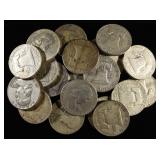 (20) 90% SILVER FRANKLIN HALF DOLLARS