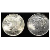 1922, 23 PEACE DOLLARS