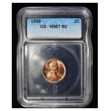 1958 LINCOLN CENT ICG MS67 RED