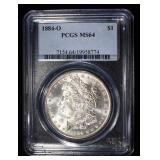 1884-O MORGAN DOLLAR PCGS MS64