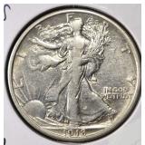 1918-S WALKING LIBERTY HALF DOLLAR AU