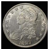 1829 CAPPED BUST HALF DOLLAR AU
