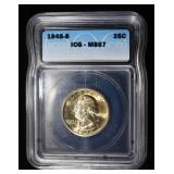 1948-S WASHINGTON QUARTER ICG MS67