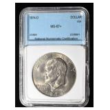 1947-D EISENHOWER DOLLAR SUPERB GEM BU+