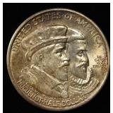 1924 HUGUENOT COMMEM HALF DOLLAR CH BU TONED