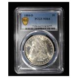 1884-O MORGAN DOLLAR PCGS MS64