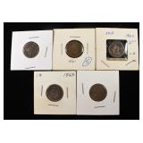 1859, 61, 62, 63, 64 INDIAN CENTS
