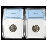 1972, 73 JEFFERSON NICKELS SUPERB GEM BU FS