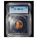 1955 LINCOLN CENT ICG MS67 RED