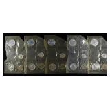 (5) 1961 US PROOF SETS MISSING HALF DOLLAR & CENT