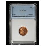 1947 LINCOLN CENT SUPERB GEM BU RED