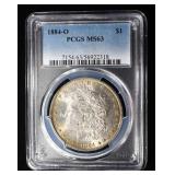 1884-O MORGAN DOLLAR PCGS MS-63