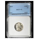 1945-P JEFFERSON NICKEL SUPERB GEM BU+ FS