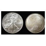 2020 1 OZ .999 SILVER ROUND, 2020 ASE