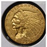 1914 $2 1/2 GOLD INDIAN CH BU