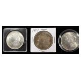 (3) 1921 MORGAN DOLLARS AU