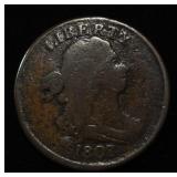 1808/7 DRAPED BUST HALF CENT VG-F