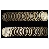 (50) 90% SILVER MERCURY DIMES
