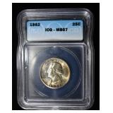 1952 WASHINGTON QUARTER ICG MS67