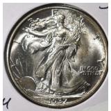 1937 WALKING LIBERTY HALF DOLLAR GEM BU