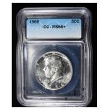 1966 KENNEDY HALF DOLLAR ICG MS66+