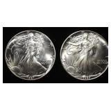 (2) 1987 AMERICAN SILVER EAGLES