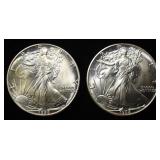 (2) 1988 AMERICAN SILVER EAGLES