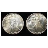 1987,88 AMERICAN SILVER EAGLES
