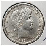 1915 BARBER QUARTER NICE BU