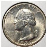 1932 WASHINGTON QUARTER CHOICE GEM BU