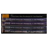 2007-2011 PRESIDENTIAL DOLLAR PROOF SETS