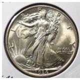 1936 WALKING LIBERTY HALF DOLLAR GEM BU