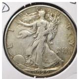 1929-D WALKING LIBERTY HALF DOLLAR XF