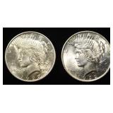 (2) 1922 PEACE DOLLARS CH BU