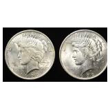 1922, 23 PEACE DOLLARS