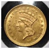 1881 $1 GOLD TYPE 3 CH BU
