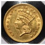 1889 $1 GOLD TYPE 3 CH BU