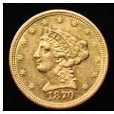 1870 $2 1/2 GOLD LIBERTY NICE BU