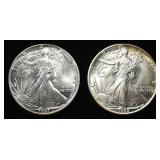 1987,88 AMERICAN SILVER EAGLES