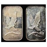 (2) 1 OZ EAGLE .999 SILVER BAR