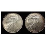 (2) 2000 AMERICAN SILVER EAGLES