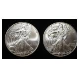 (2) 2009 AMERICAN SILVER EAGLES