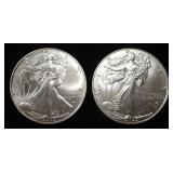 (2) 2025 AMERICAN SILVER EAGLES