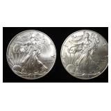 (2) 2018 AMERICAN SILVER EAGLES