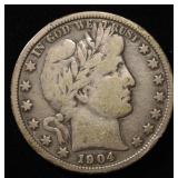 1904-S BARBER HALF DOLLAR FINE