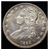 1834 CAPPED BUST HALF DOLLAR LARGE LETTERS BU