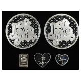 (2)1 OZ ROUNDS, (3)1 G .999 SILVER