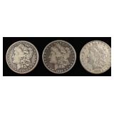 1884, 1899-O, 1901-O MORGAN DOLLARS