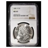 1881-S MORGAN DOLLAR NGC MS 65